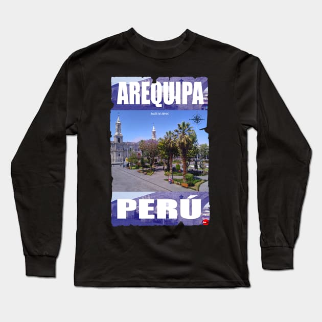 PLAZA DE ARMAS AREQUIPA PERU Long Sleeve T-Shirt by Dibujartpe